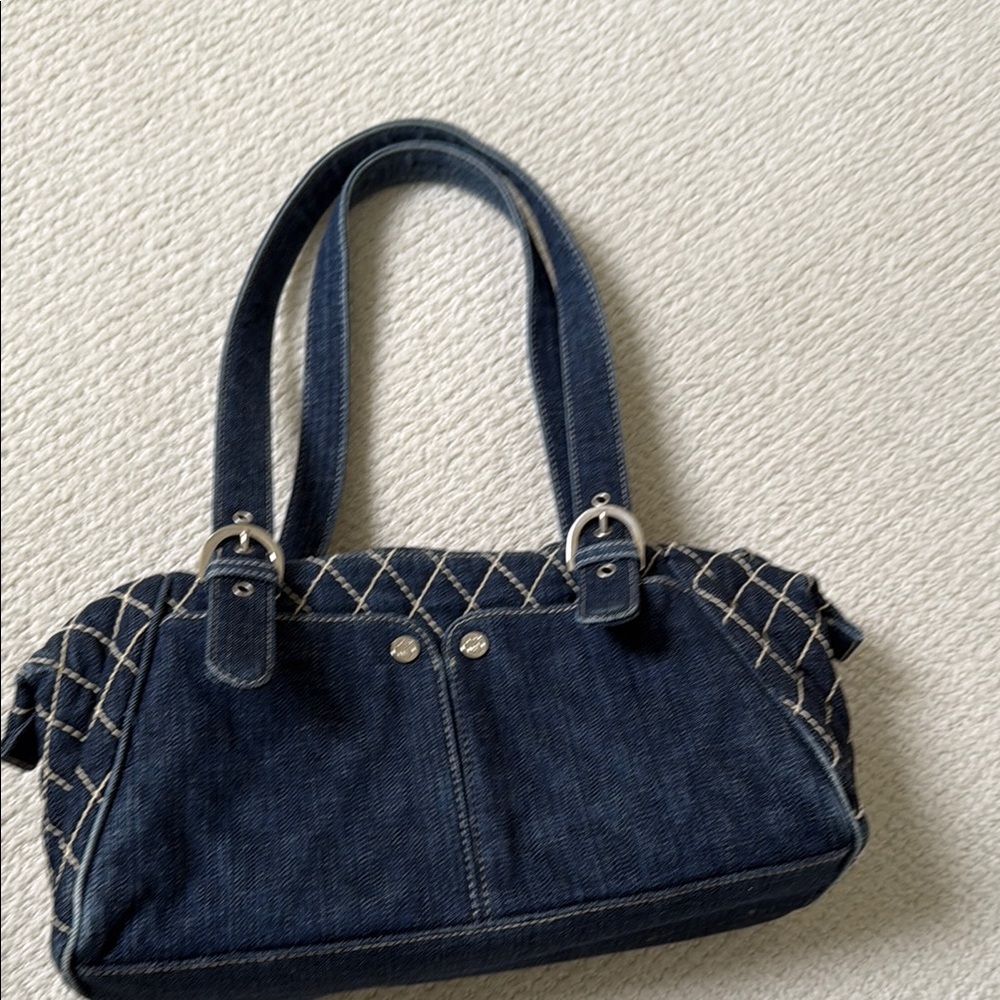 Vera Bradley Blue Shoulder Bag with Quilted Denim Design